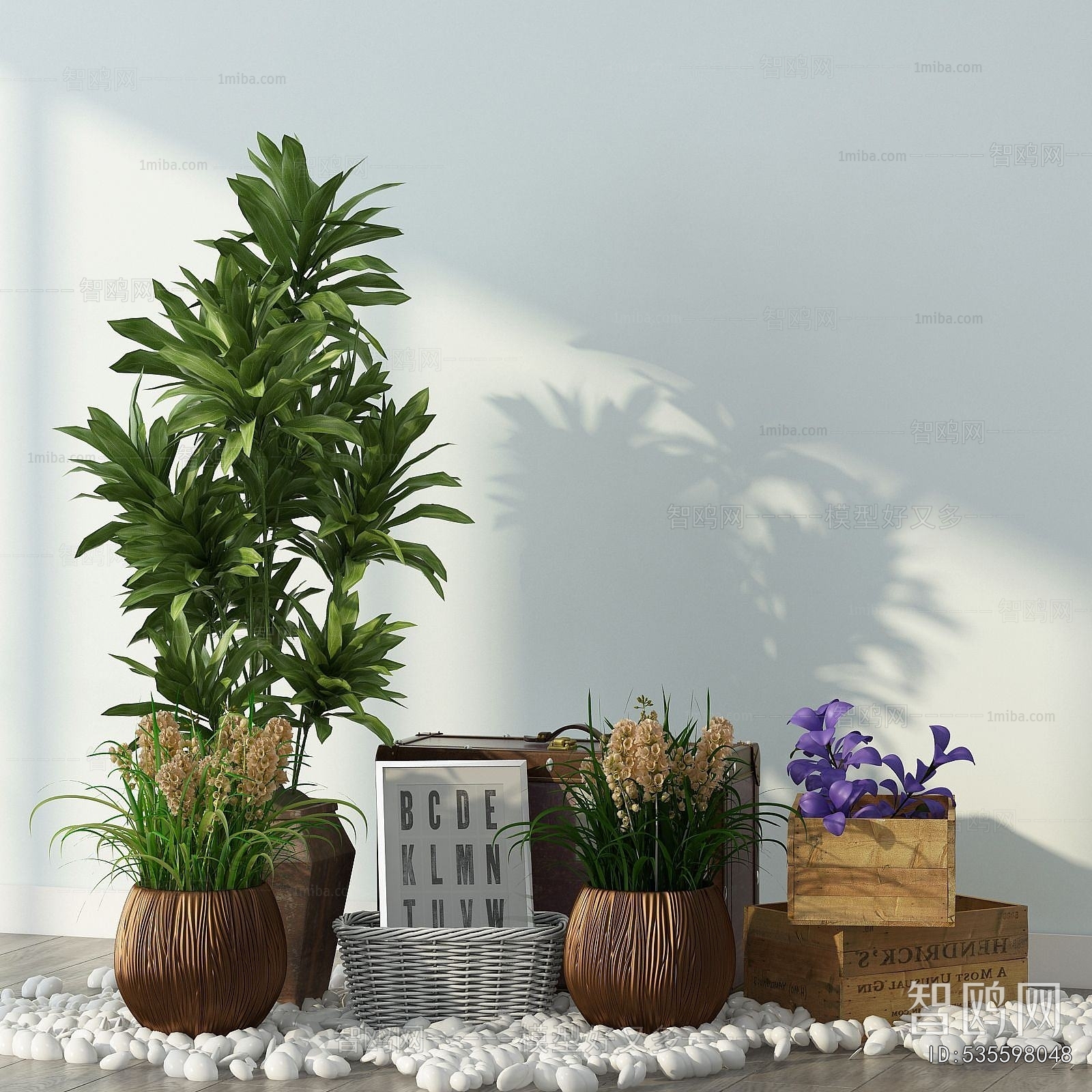 Modern Potted Green Plant
