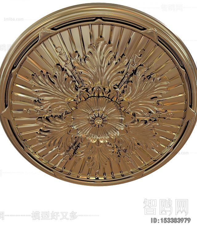 European Style Plaster Carved Top Plate