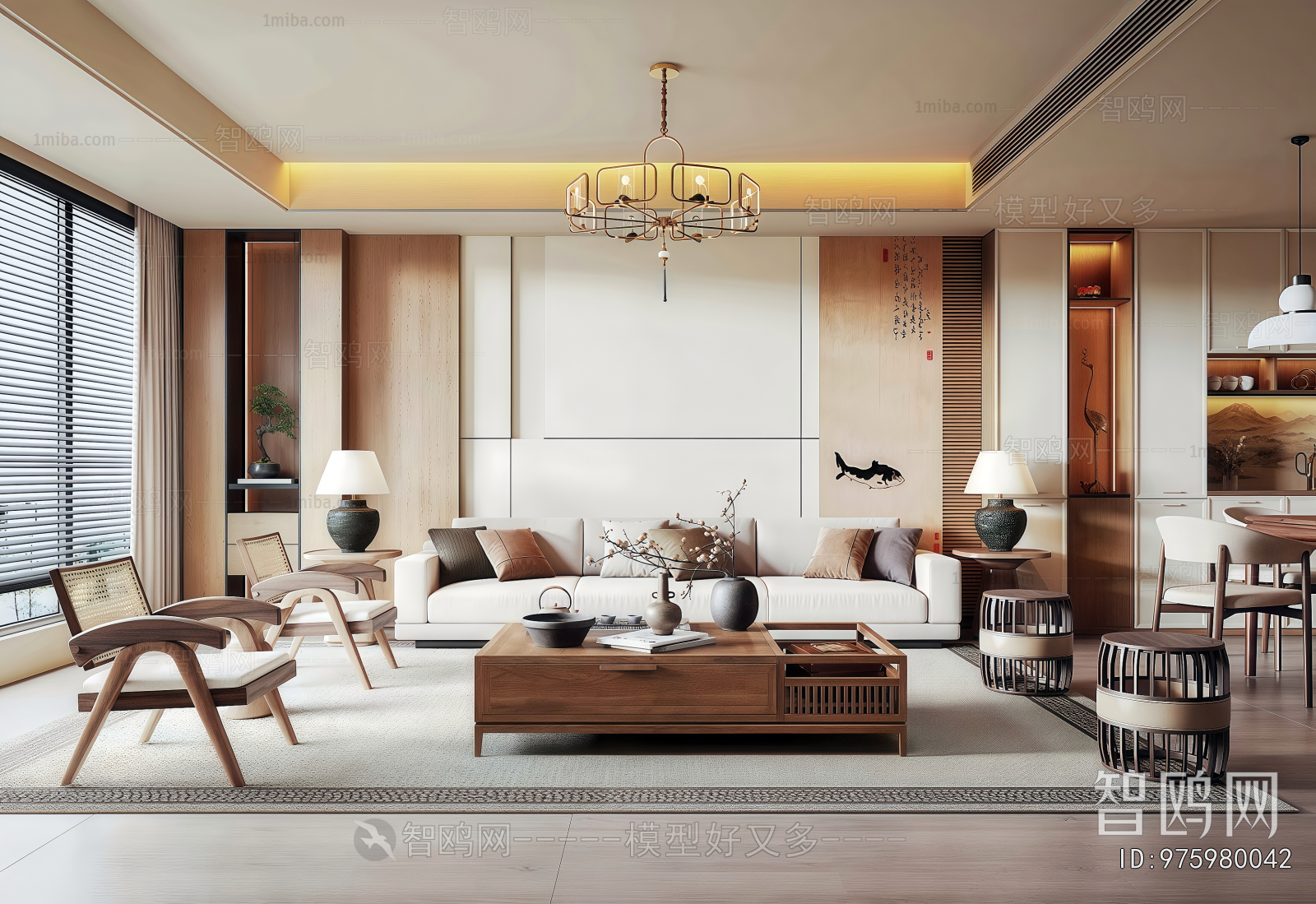 New Chinese Style A Living Room