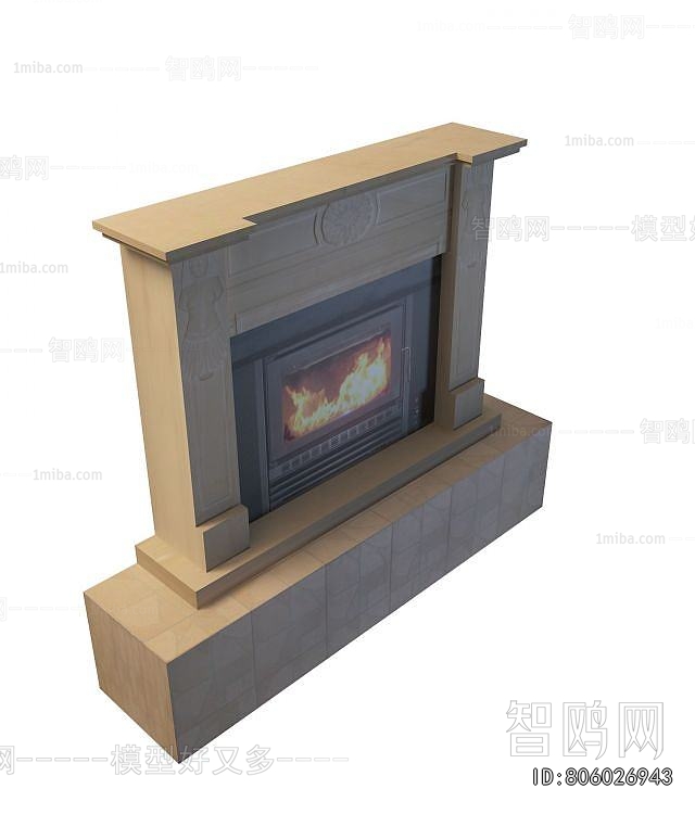 Simple European Style Fireplace
