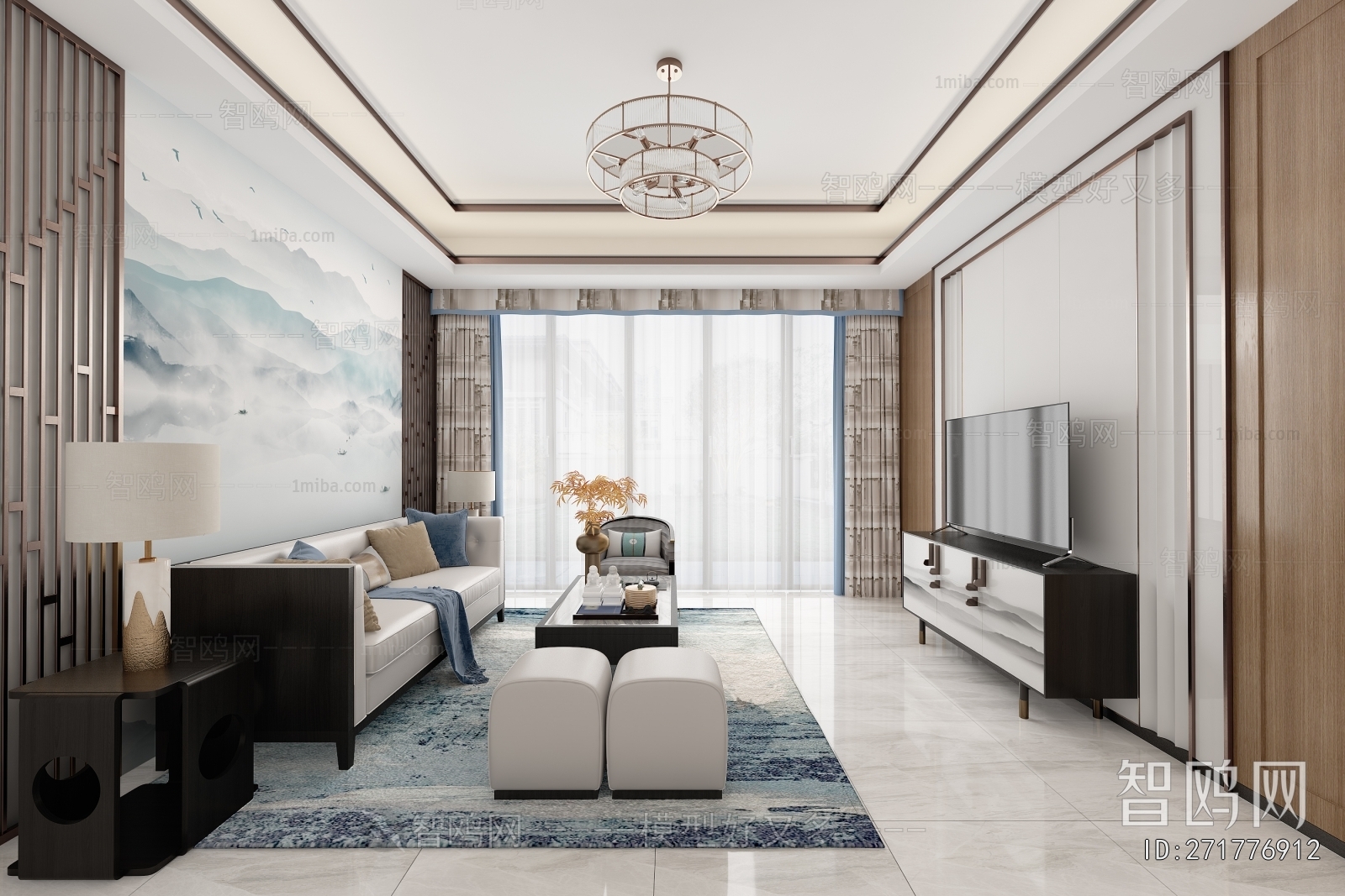 New Chinese Style A Living Room