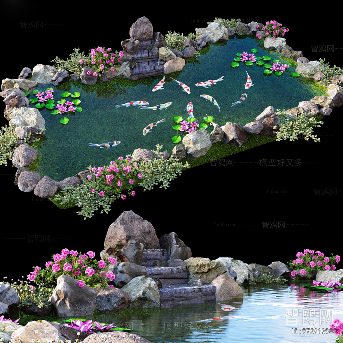 New Chinese Style Rockery Waterscape
