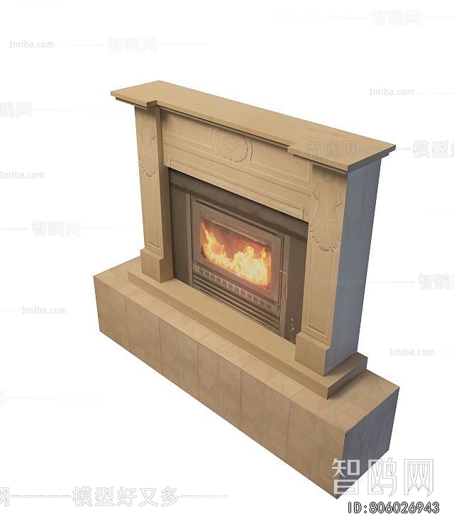 Simple European Style Fireplace