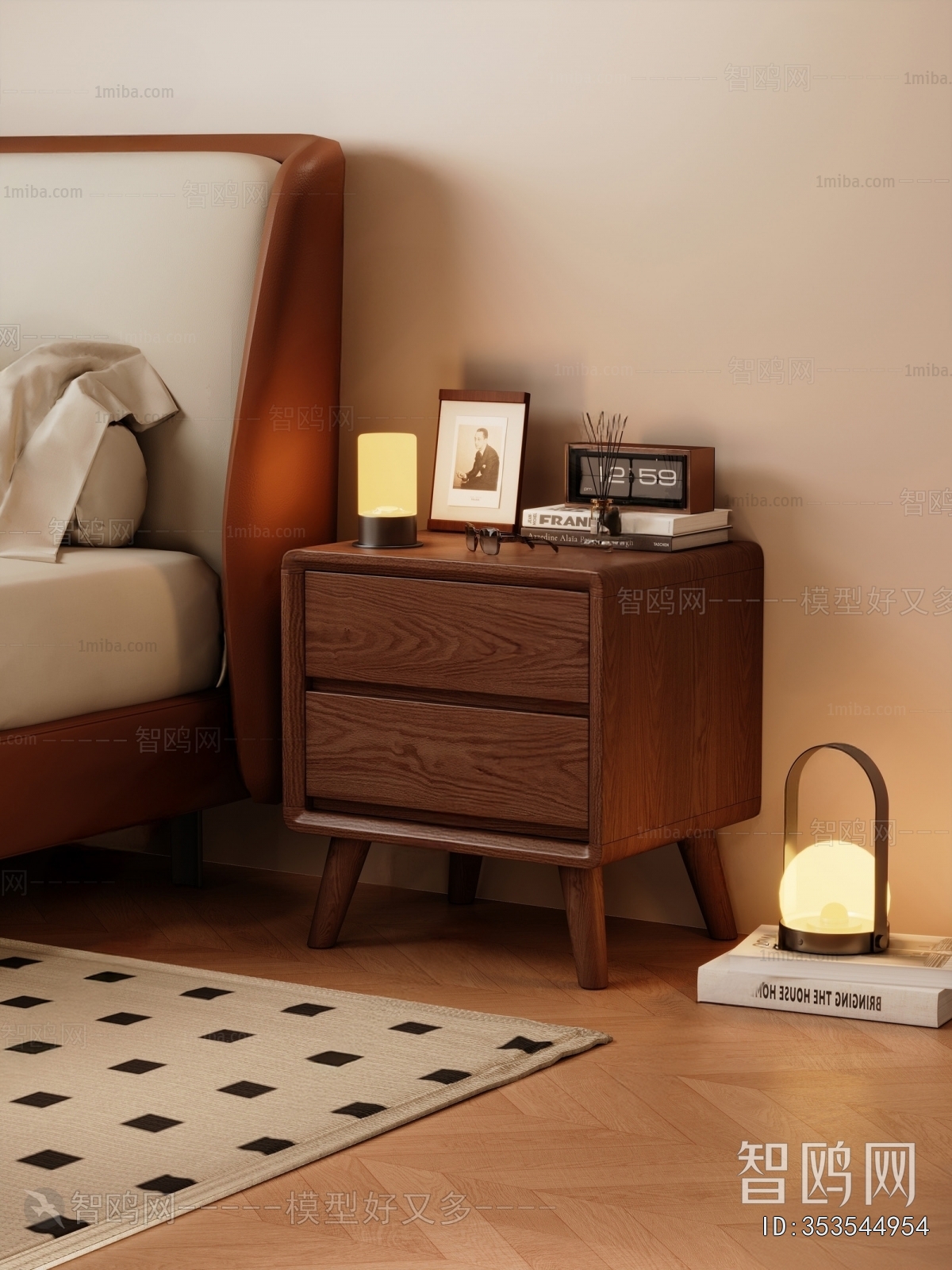 New Chinese Style Bedside Cupboard