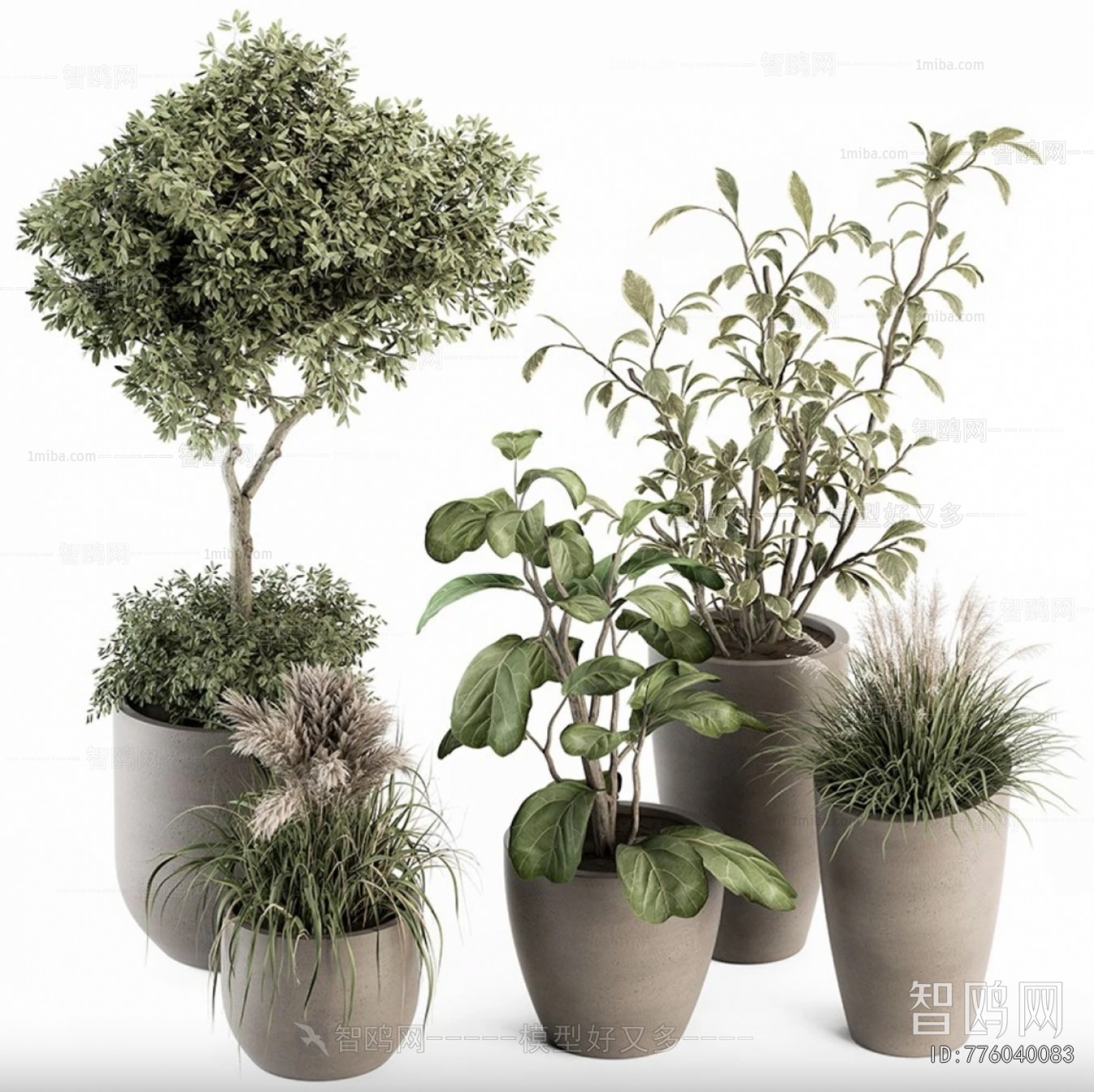 Modern Ground Green Plant Potted Plants