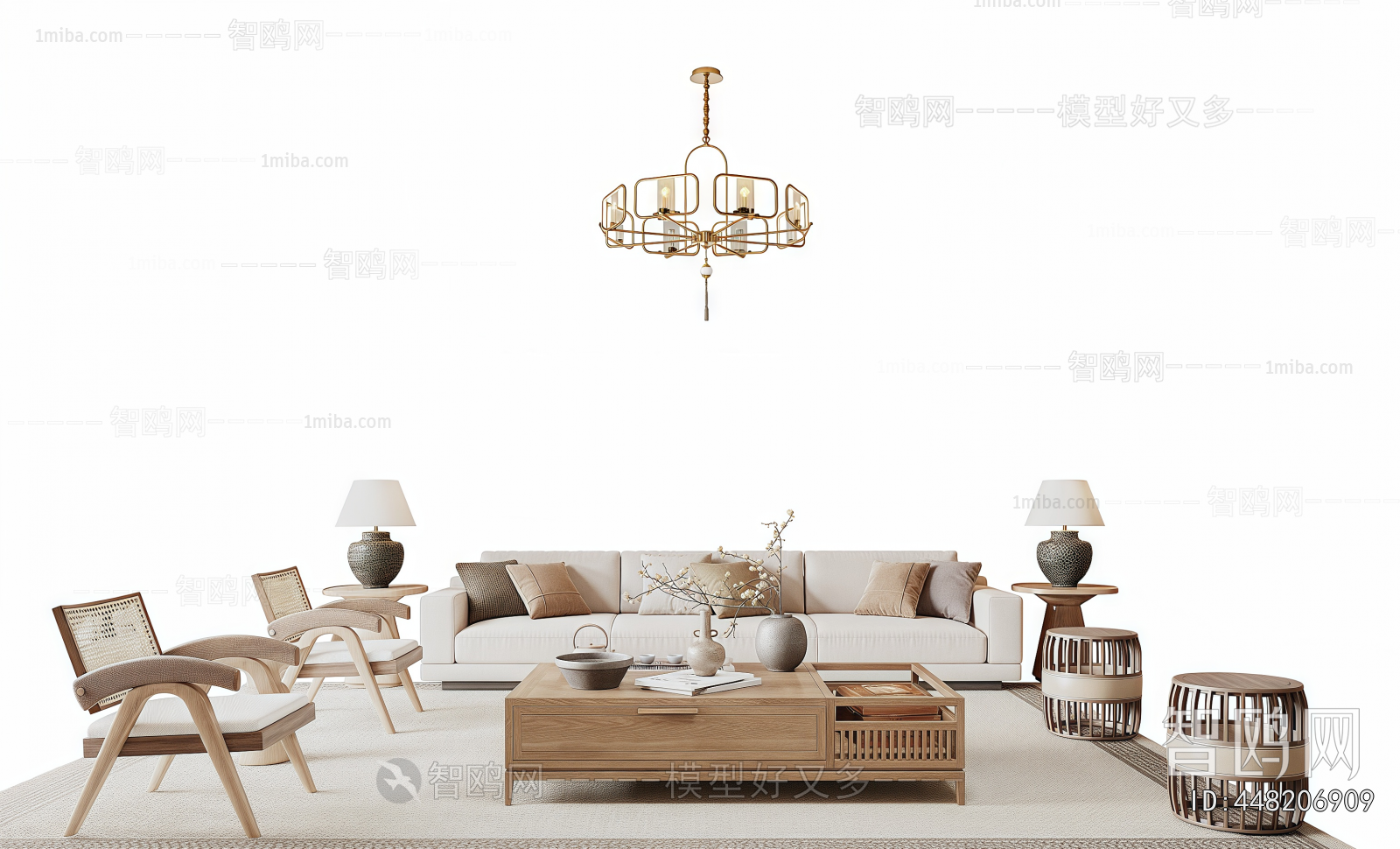 New Chinese Style Sofa Combination