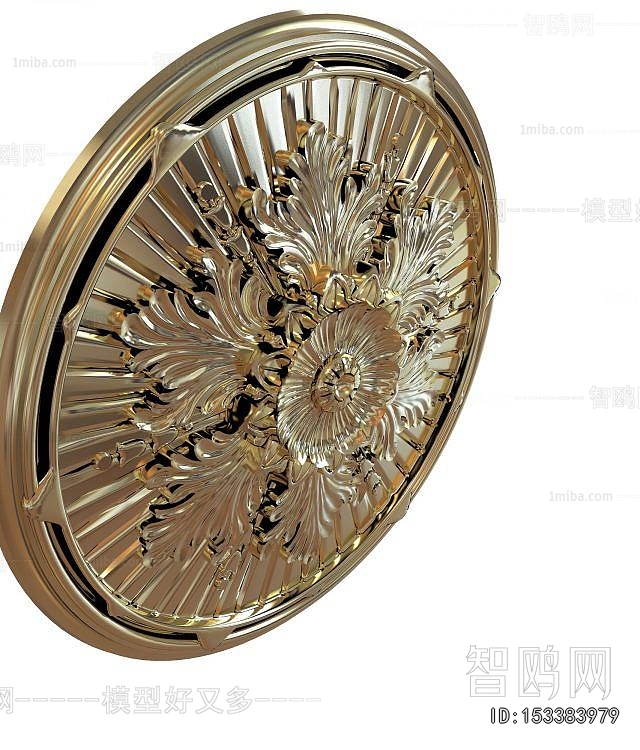 European Style Plaster Carved Top Plate