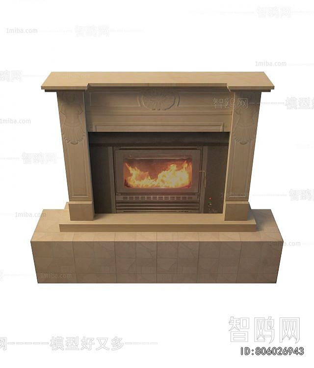 Simple European Style Fireplace