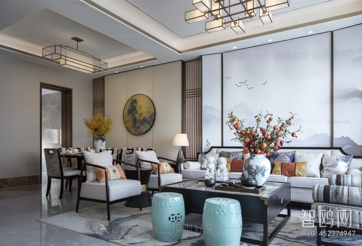 New Chinese Style A Living Room