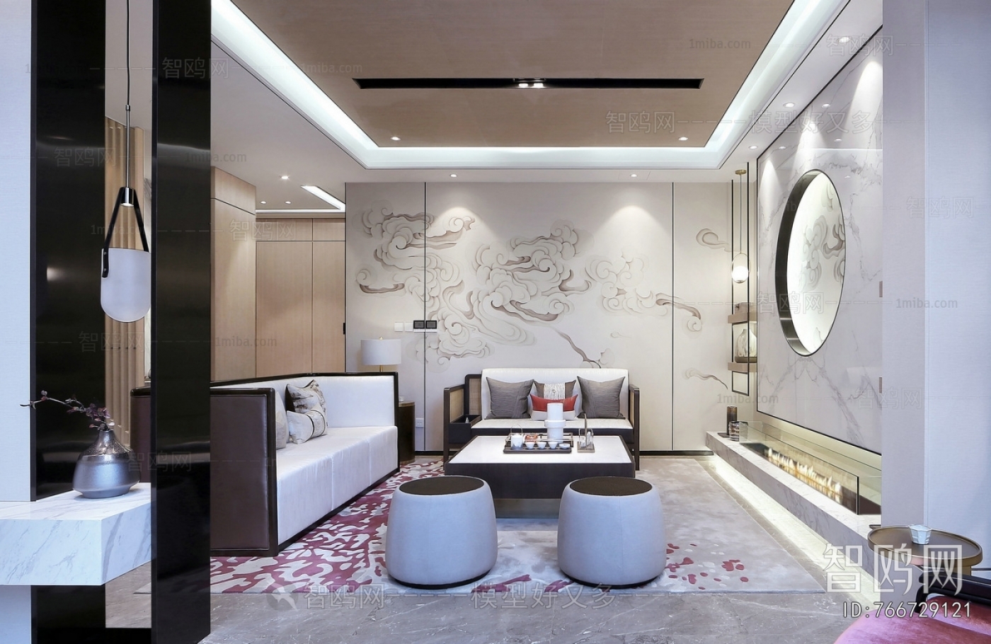 New Chinese Style A Living Room