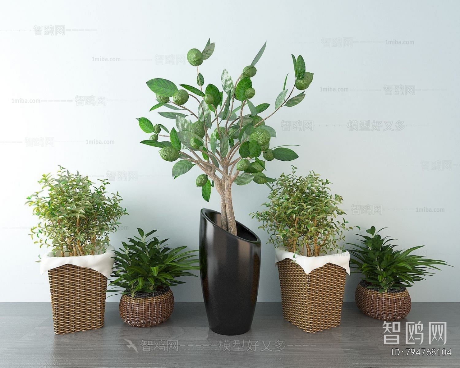 Modern Ground Green Plant Potted Plants