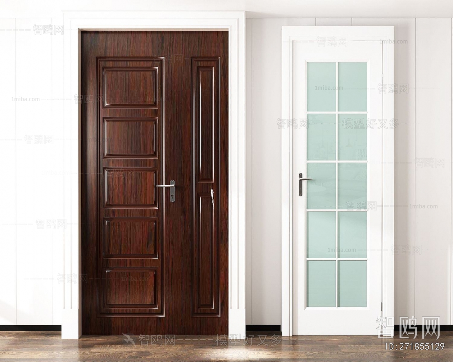 Modern Unequal Double Door