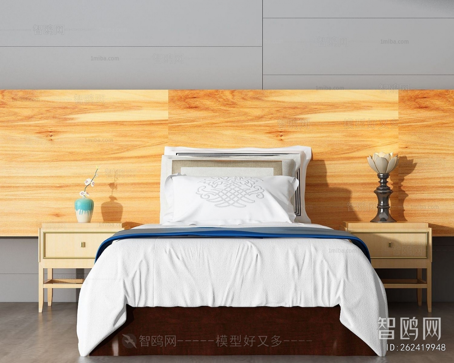 New Chinese Style Single Bed