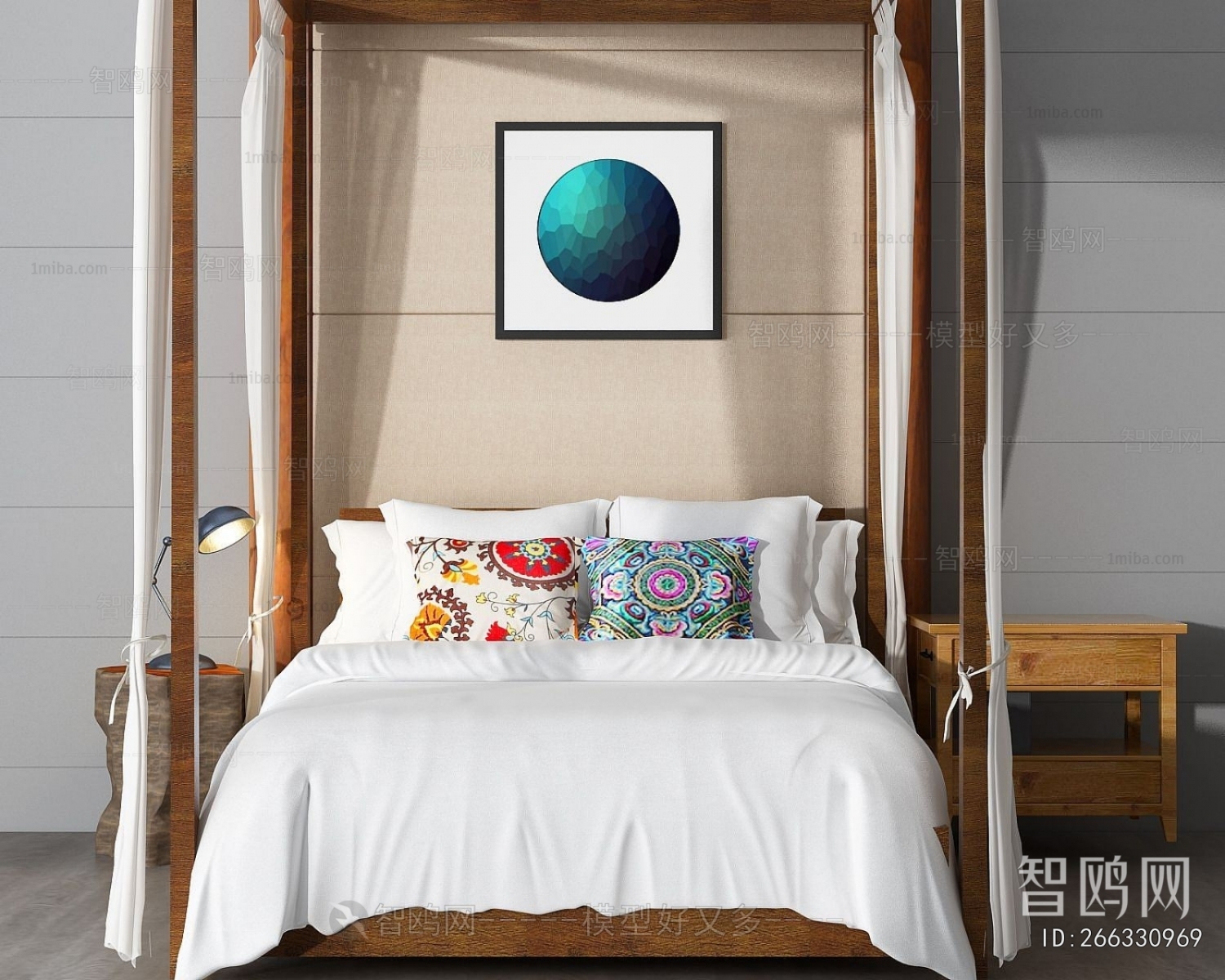 New Chinese Style Double Bed