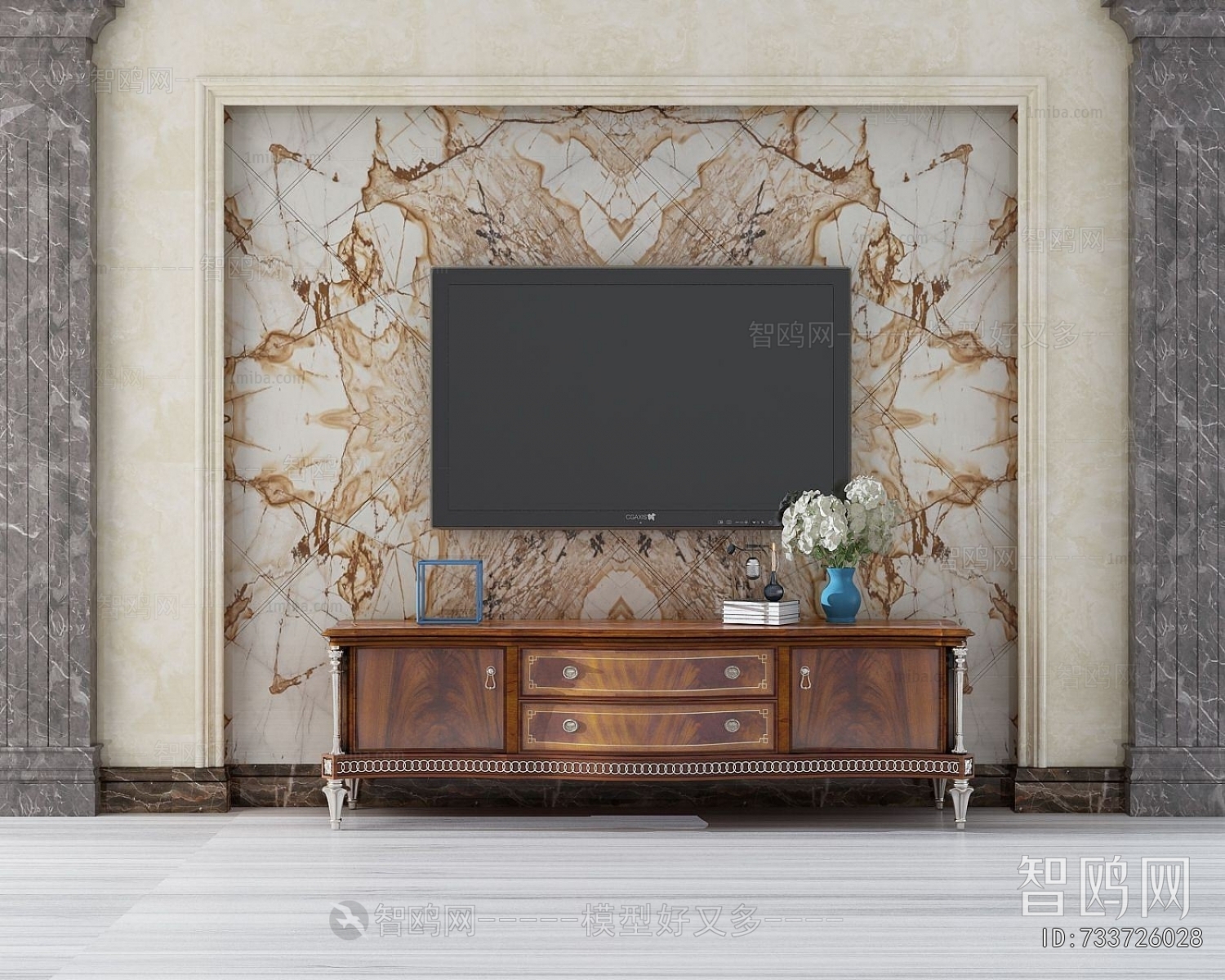 Simple European Style TV Wall