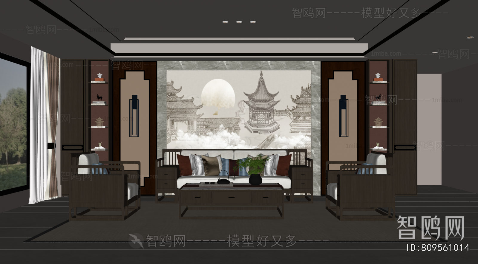 New Chinese Style A Living Room