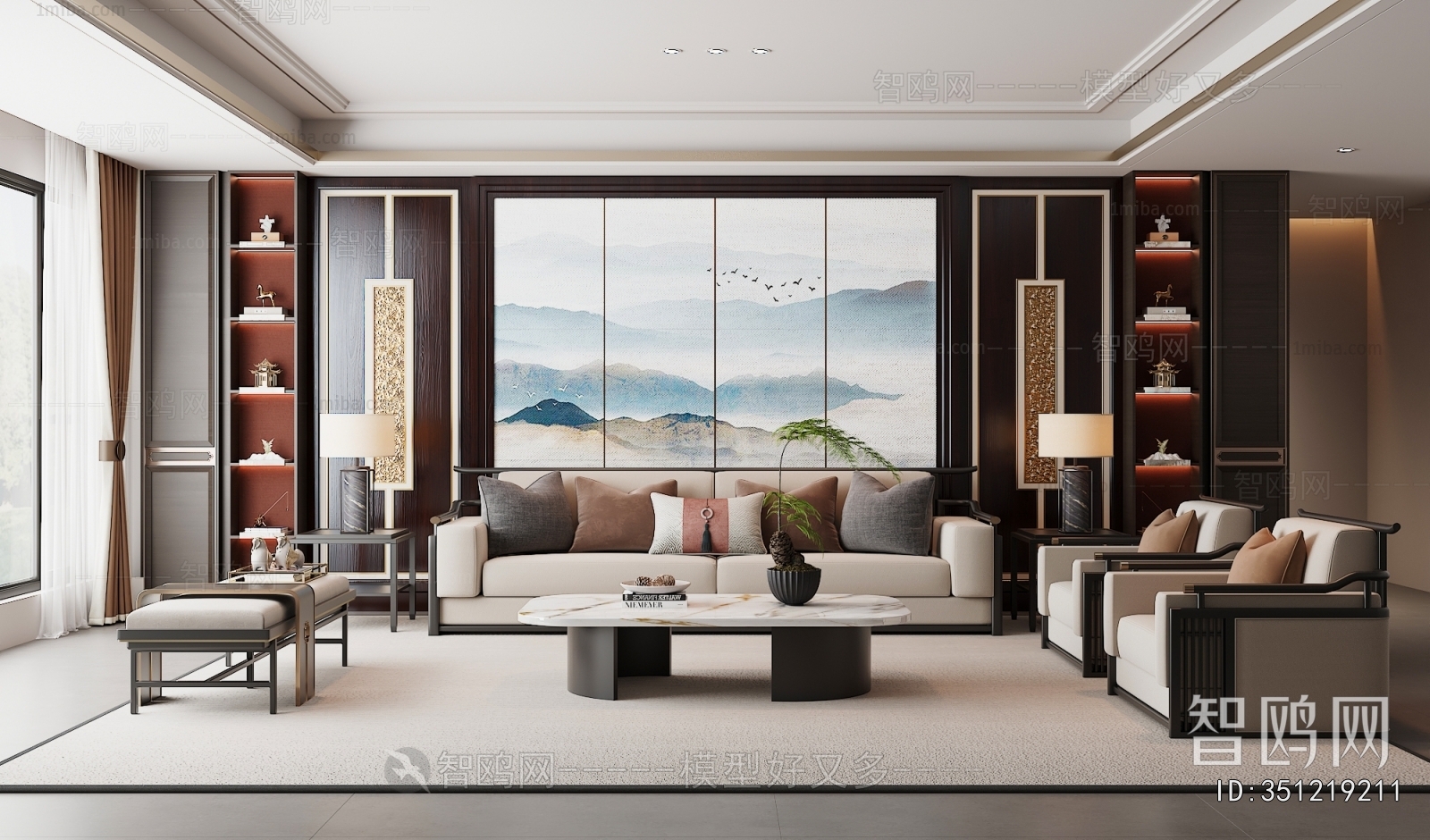 New Chinese Style A Living Room