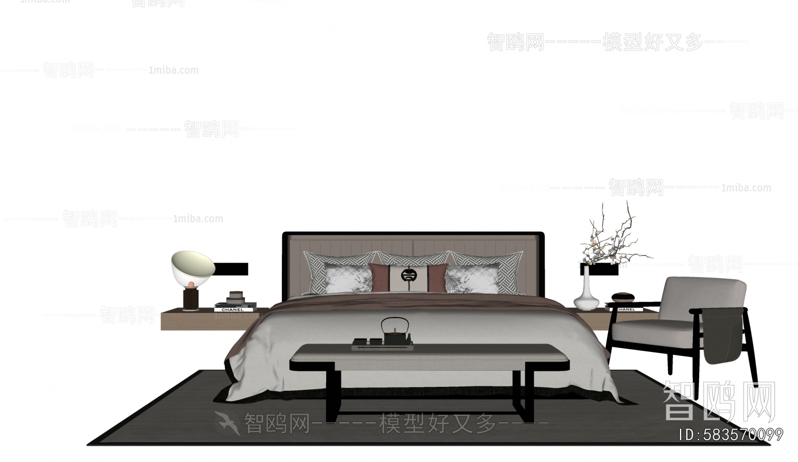 New Chinese Style Double Bed