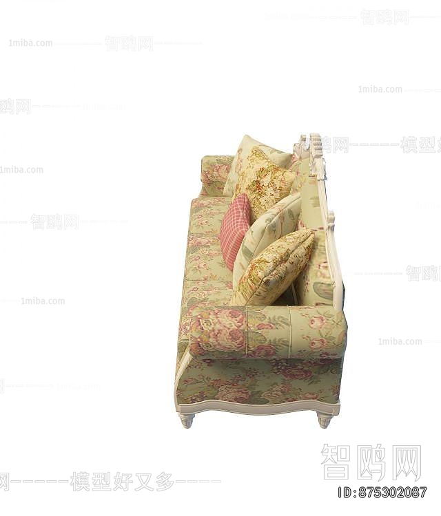 美式三人沙发