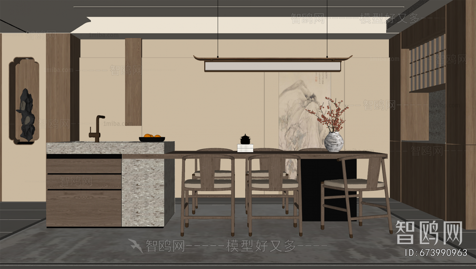 New Chinese Style Dining Room