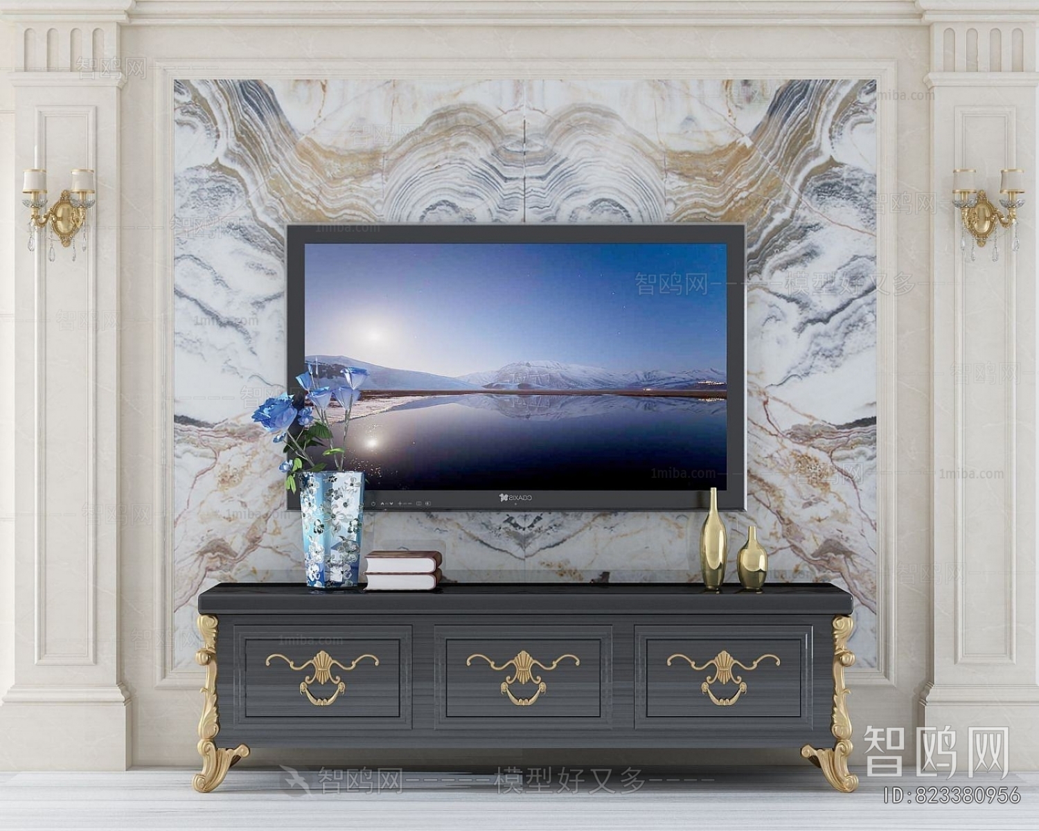 Simple European Style TV Wall