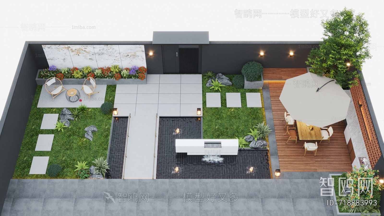 Modern Courtyard/landscape