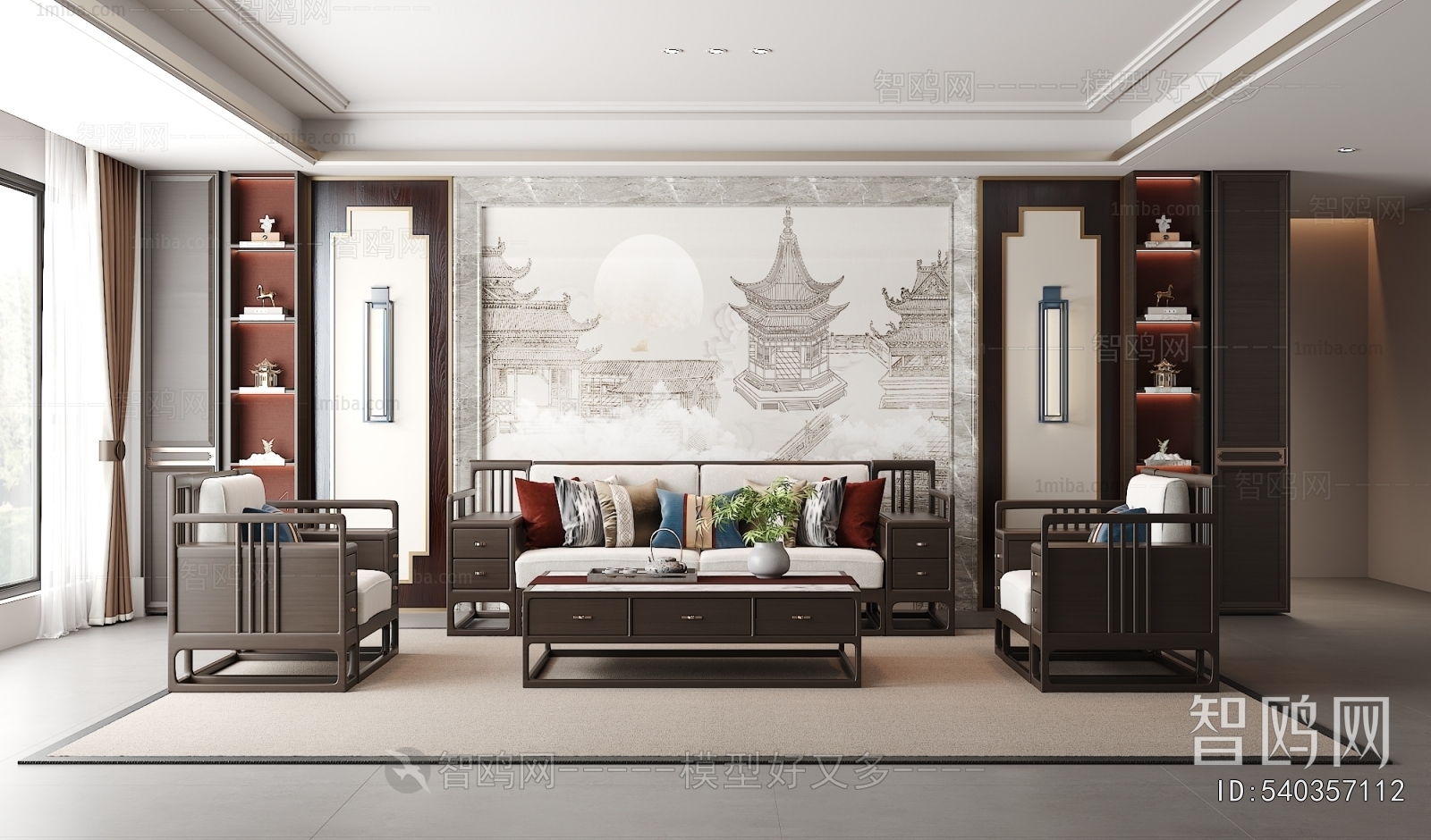 New Chinese Style A Living Room