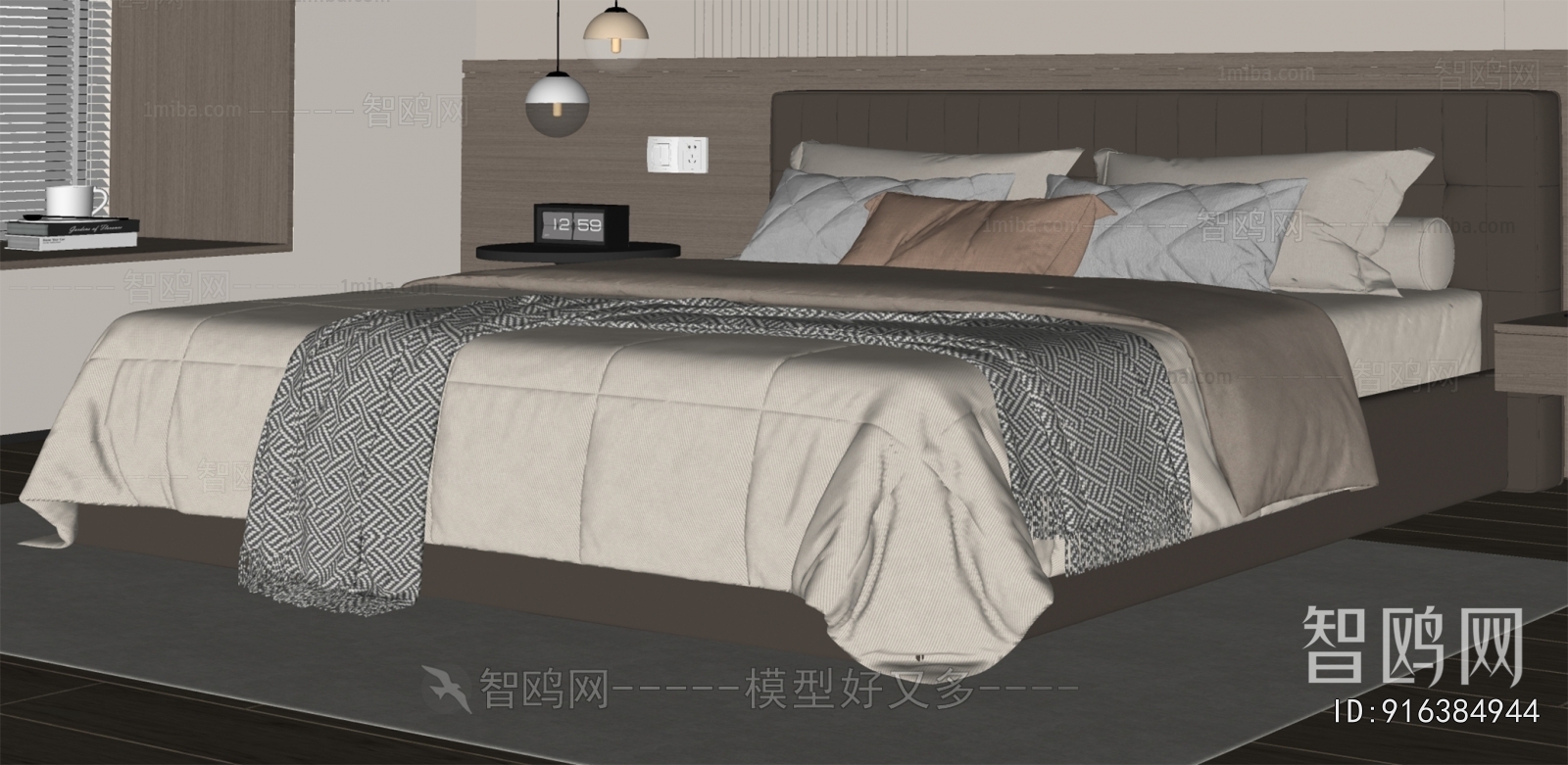 现代双人床