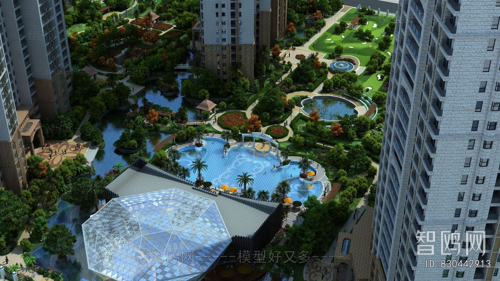 Modern Architectural Bird's-eye View Planning