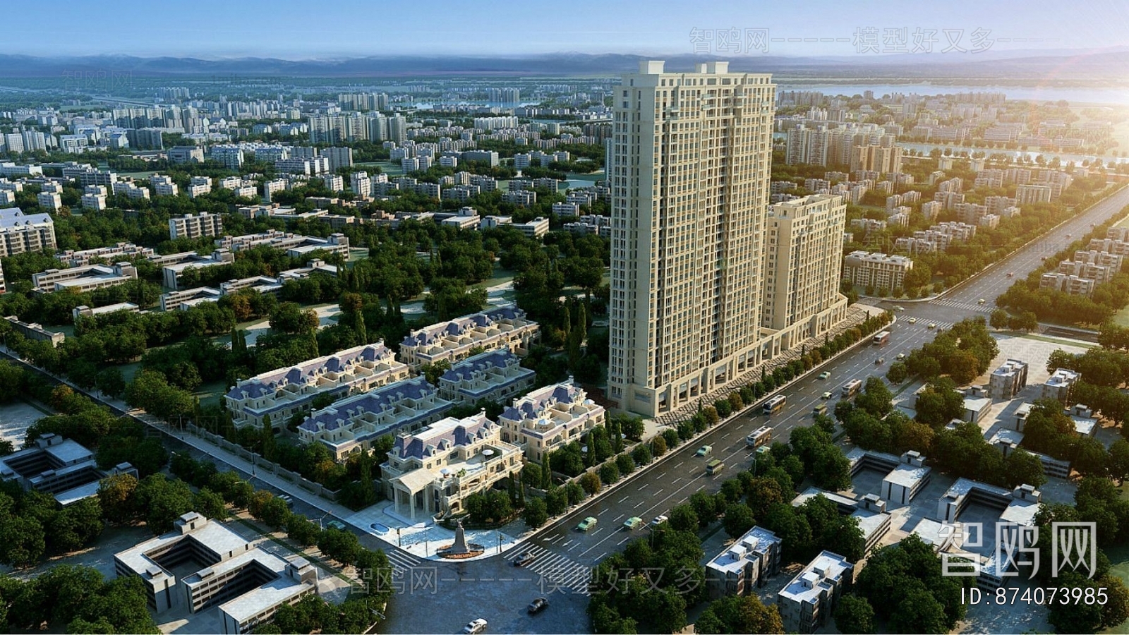 Modern Architectural Bird's-eye View Planning