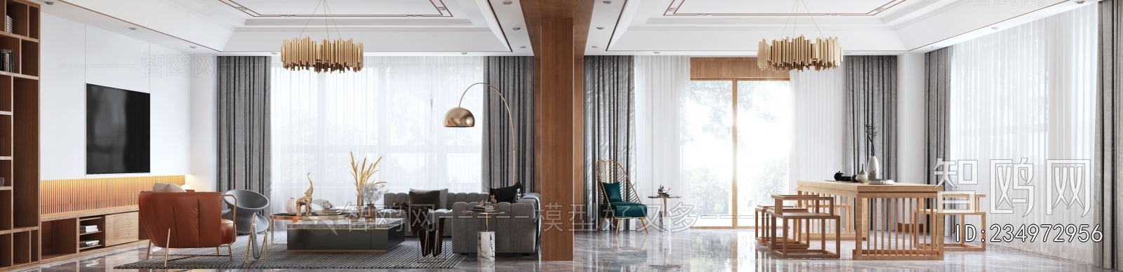 New Chinese Style A Living Room