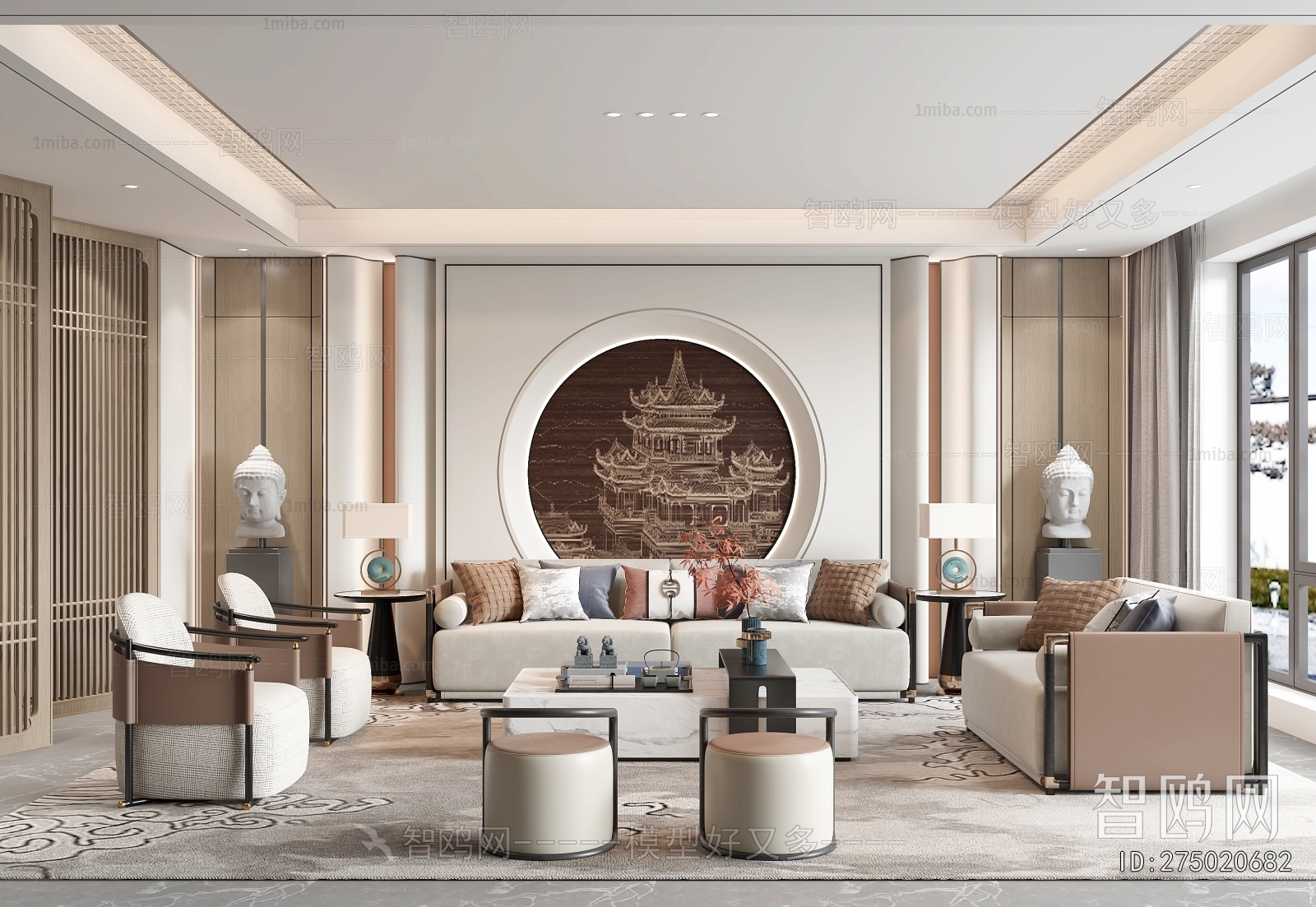 New Chinese Style A Living Room