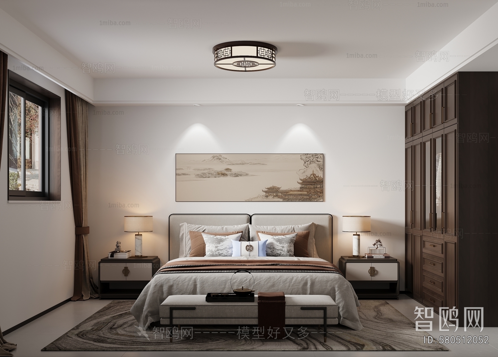 New Chinese Style Bedroom