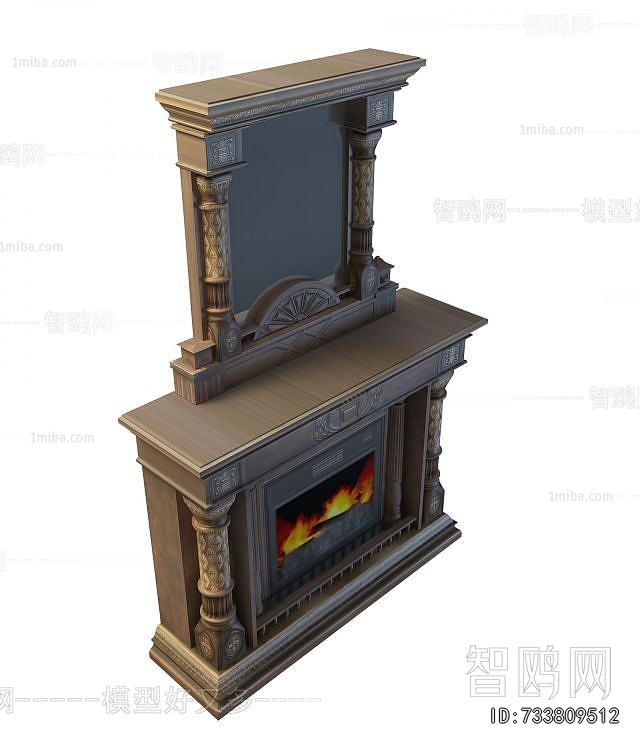 Simple European Style Fireplace