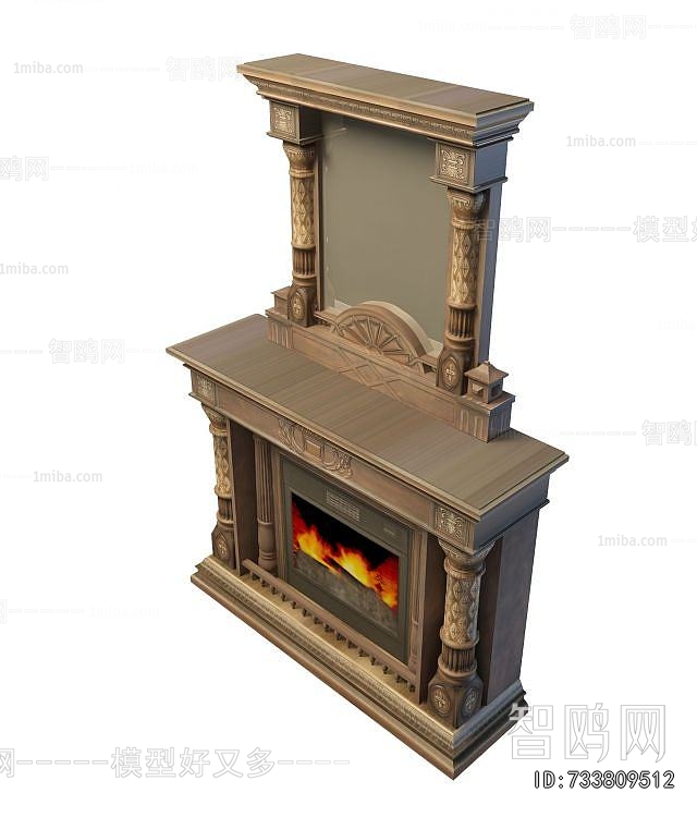 Simple European Style Fireplace
