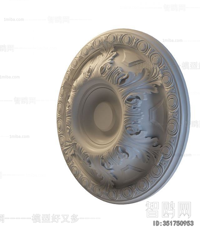 European Style Plaster Carved Top Plate