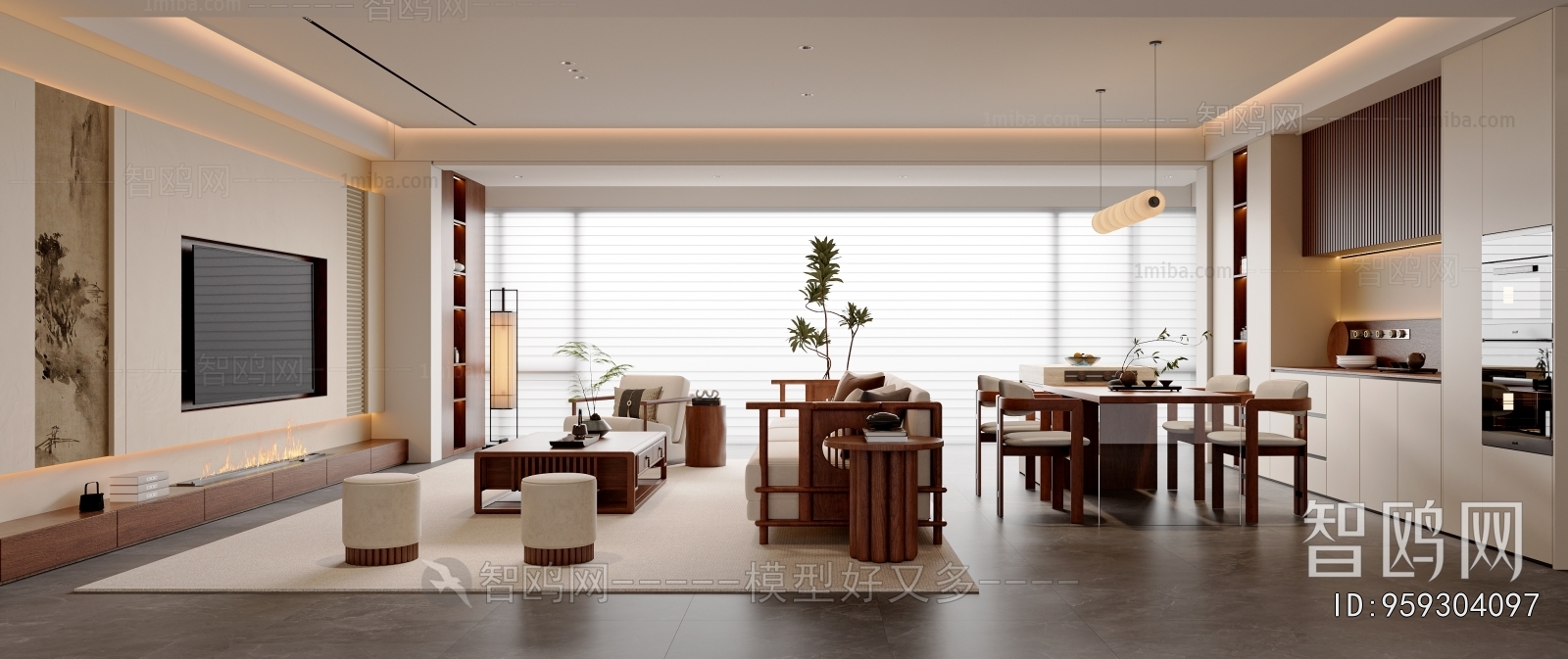 New Chinese Style A Living Room