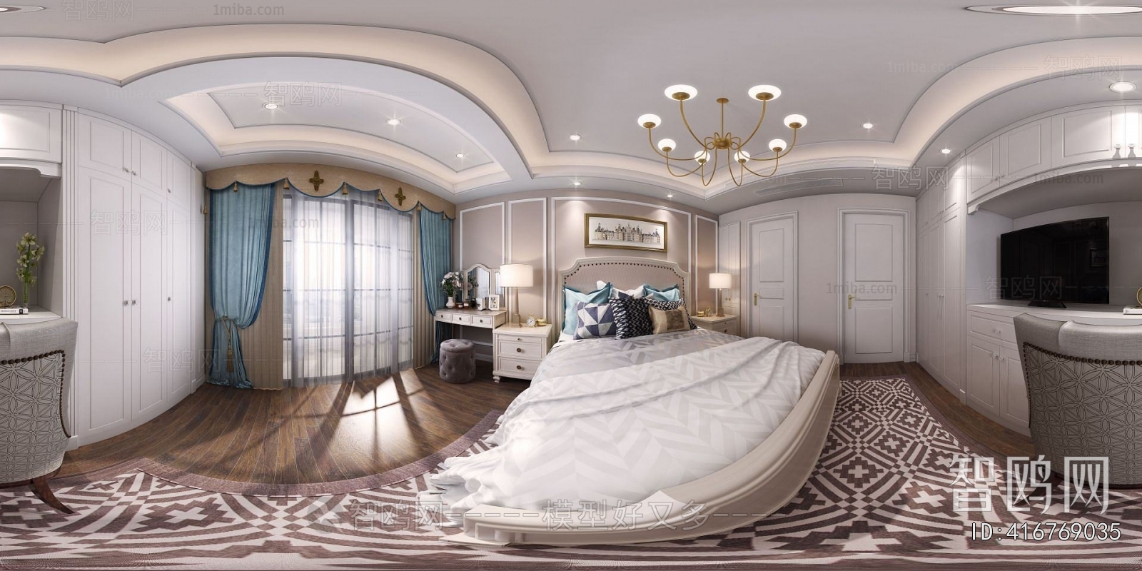 Simple European Style Bedroom