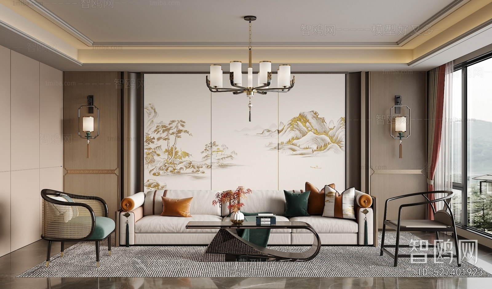 New Chinese Style A Living Room