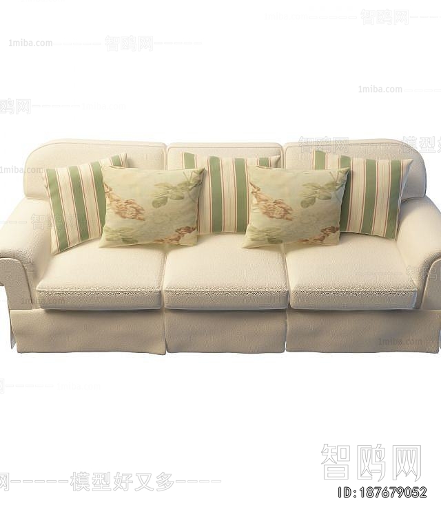 Simple European Style Three-seat Sofa
