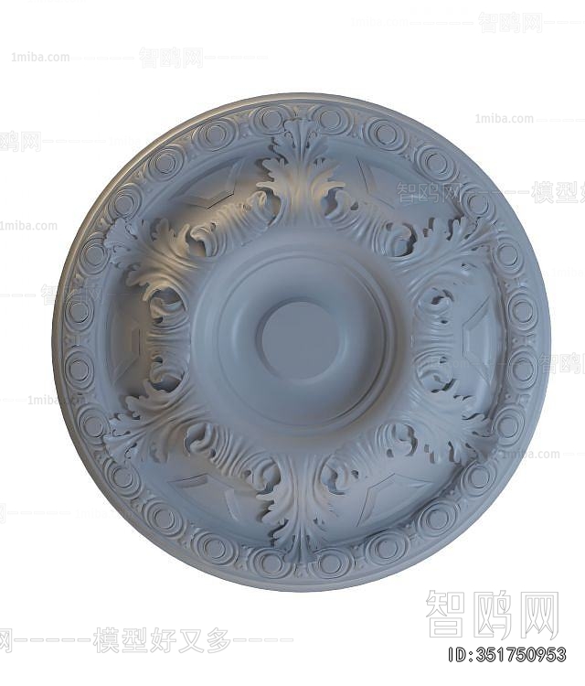 European Style Plaster Carved Top Plate
