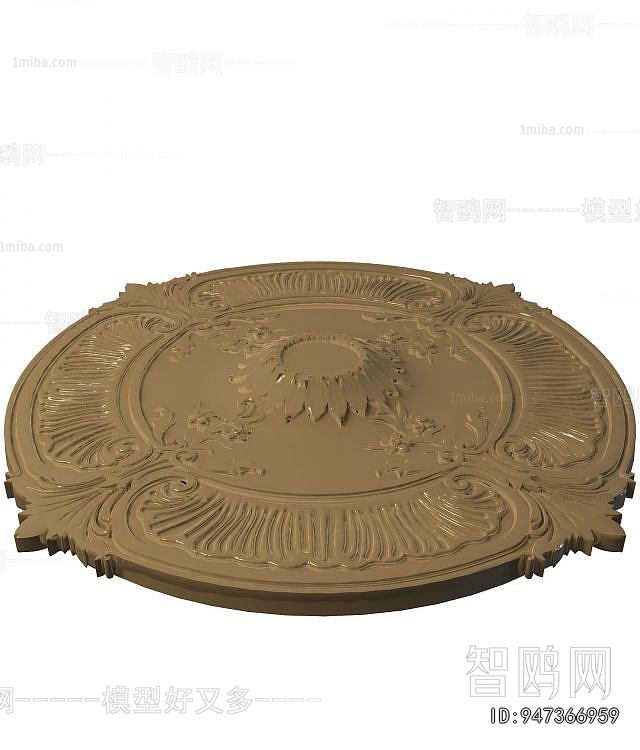 European Style Plaster Carved Top Plate