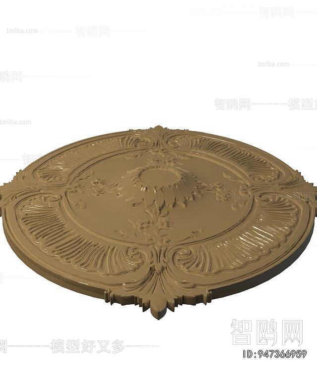 European Style Plaster Carved Top Plate