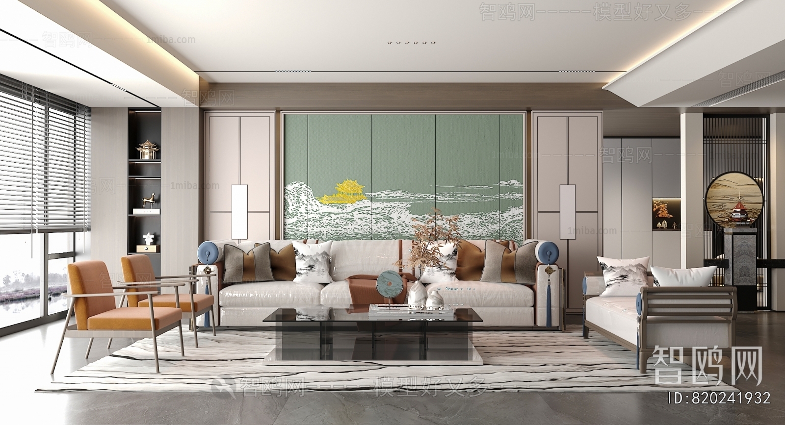 New Chinese Style A Living Room