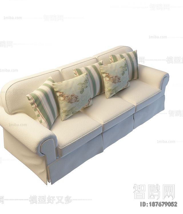 Simple European Style Three-seat Sofa