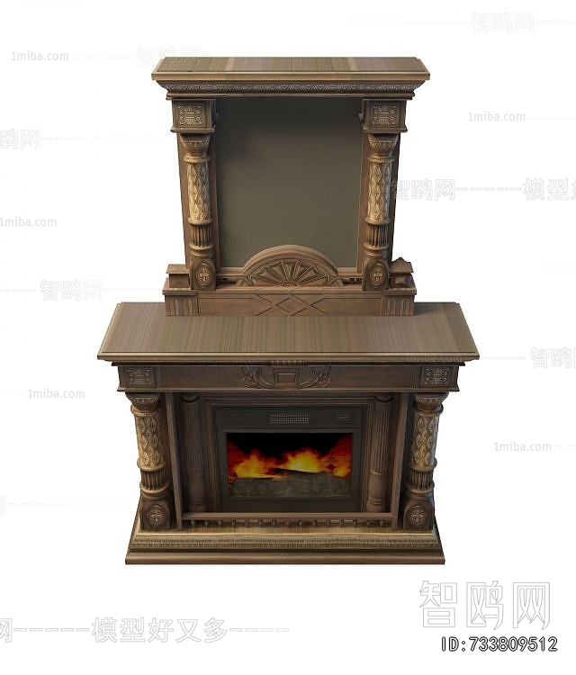 Simple European Style Fireplace
