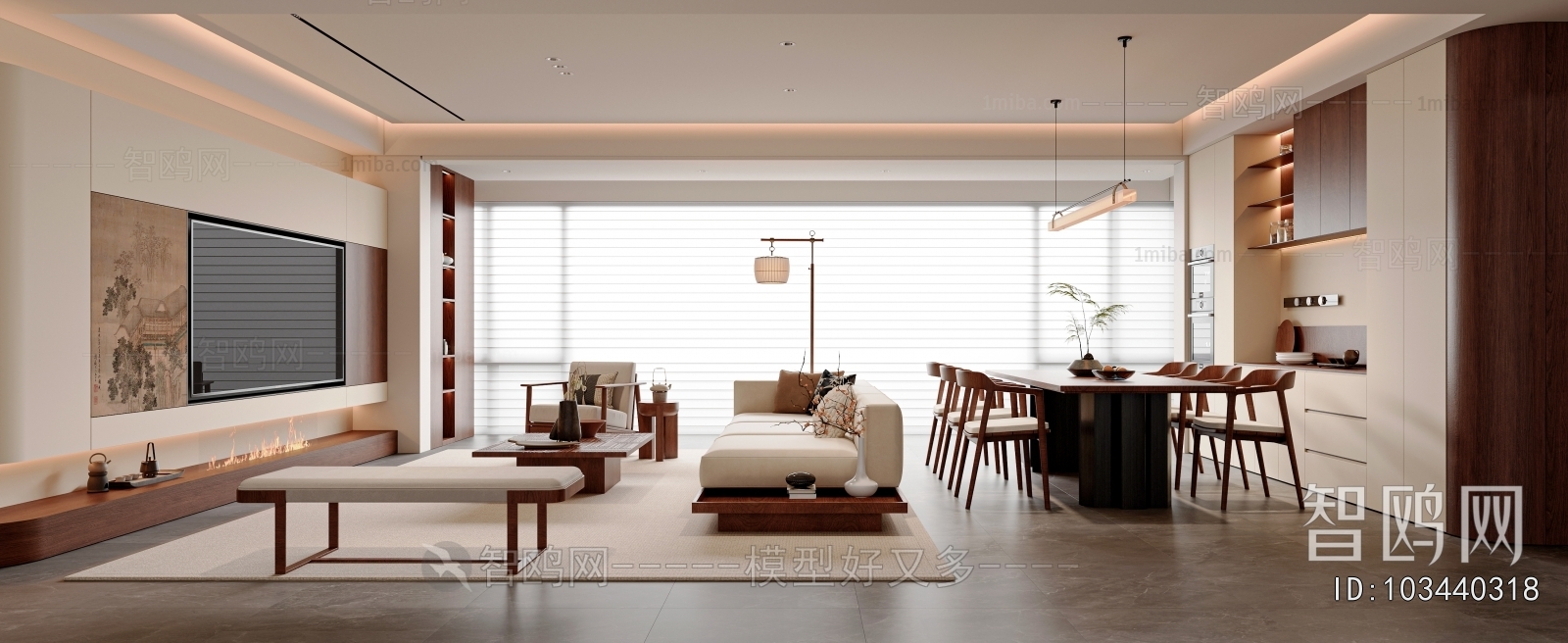 New Chinese Style A Living Room