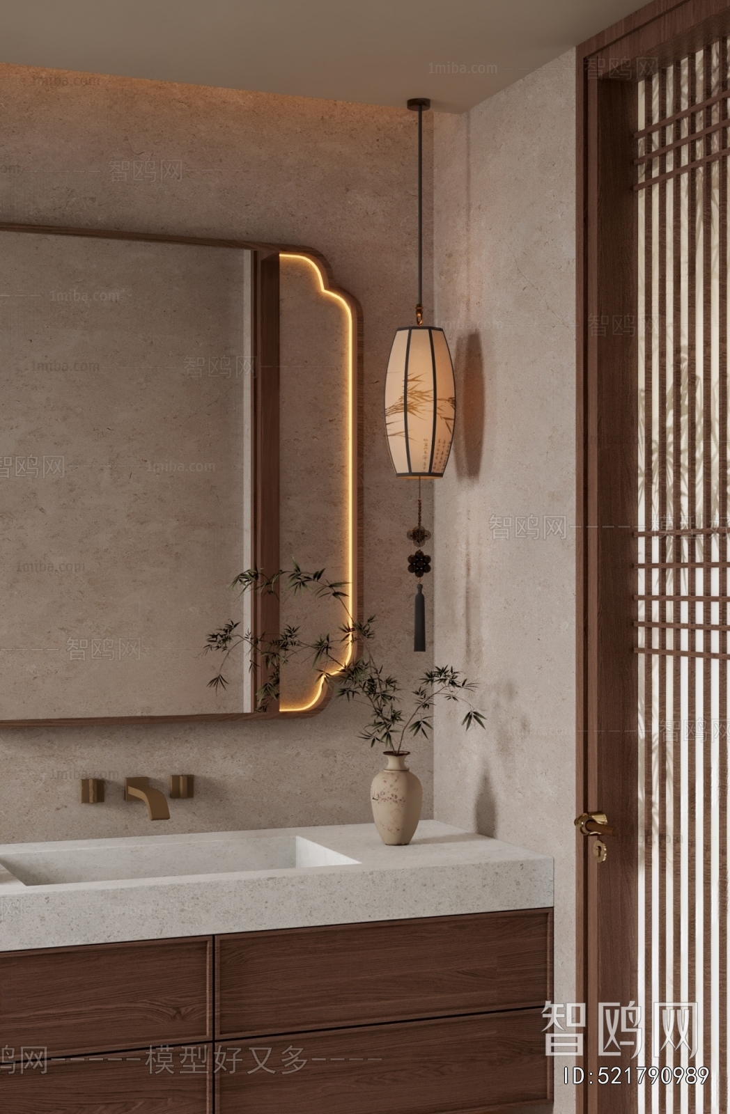 New Chinese Style Bathroom Cabinet