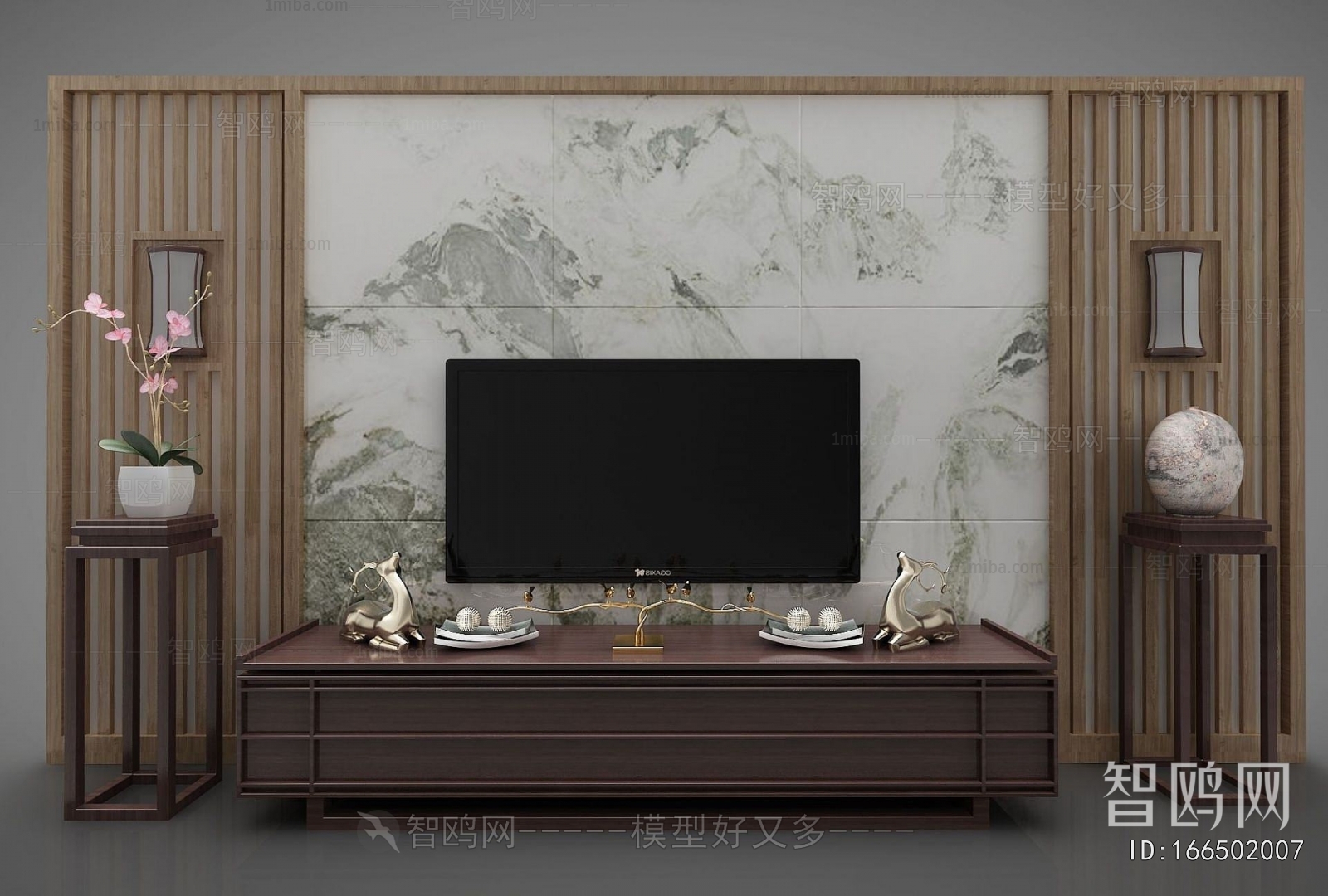 New Chinese Style TV Wall