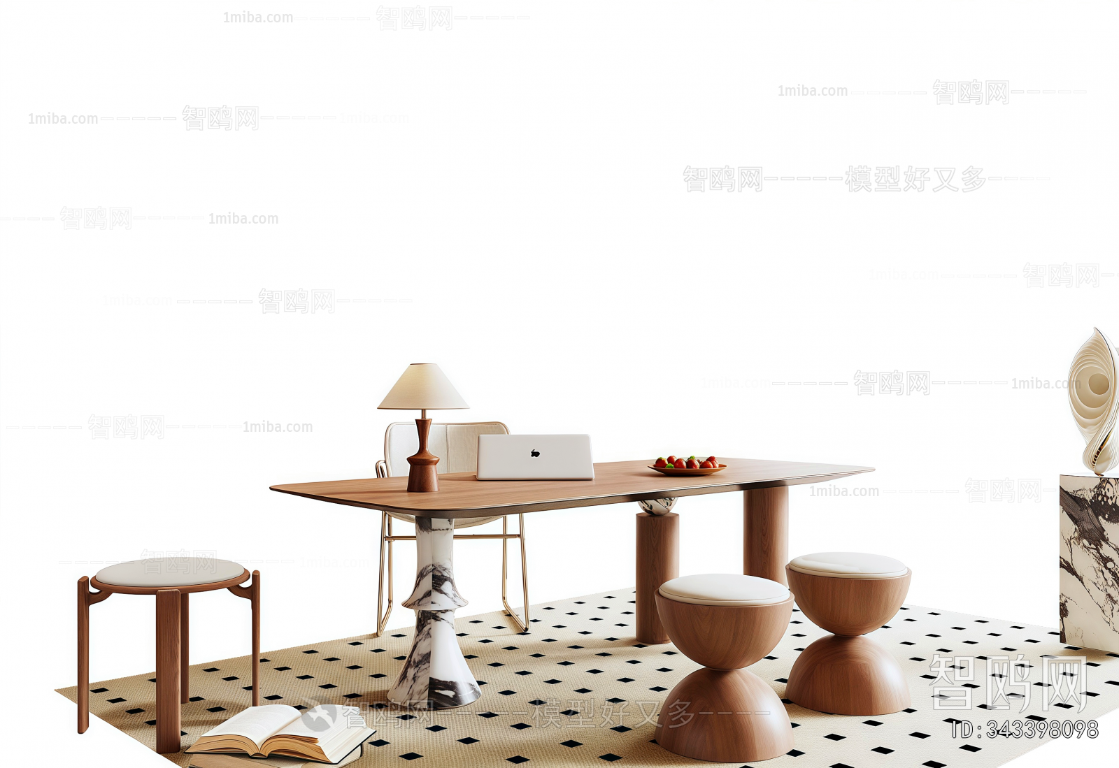 French Style Computer Desk And Chair